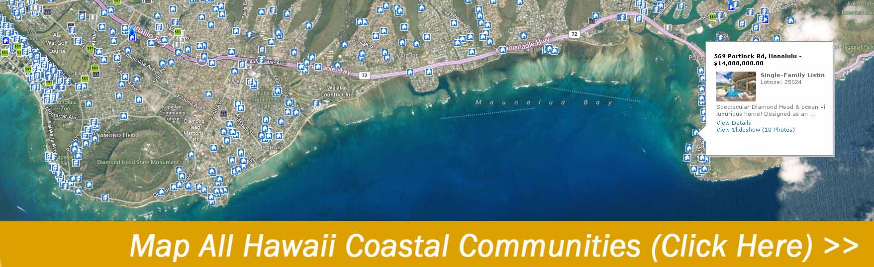 Map Hawaii Homes for sale